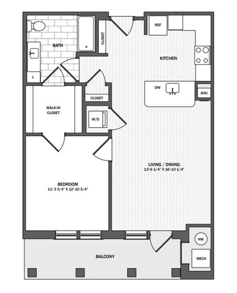 A floor plan of a house with a living room, dining room, kitchen, and bathroom.